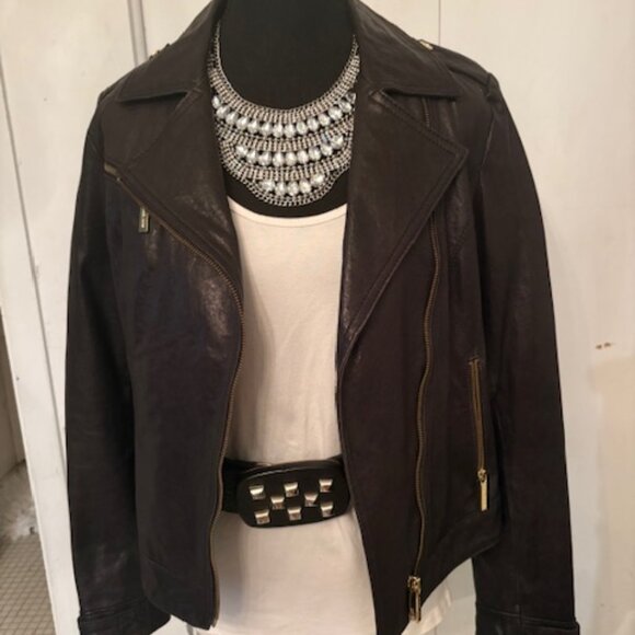 Michael Kors moto leather jacket - Picture 1 of 6